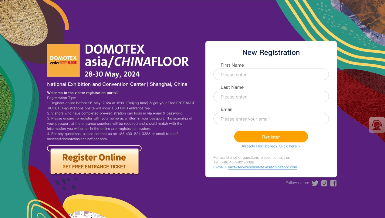 Download Your Entry Badge for DOMOTEX asia/CHINAFLOOR 2024